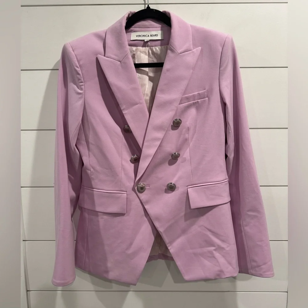 Veronica Beard purple Miller Dickey blazer in pale orchid - Picture 6 of 14
